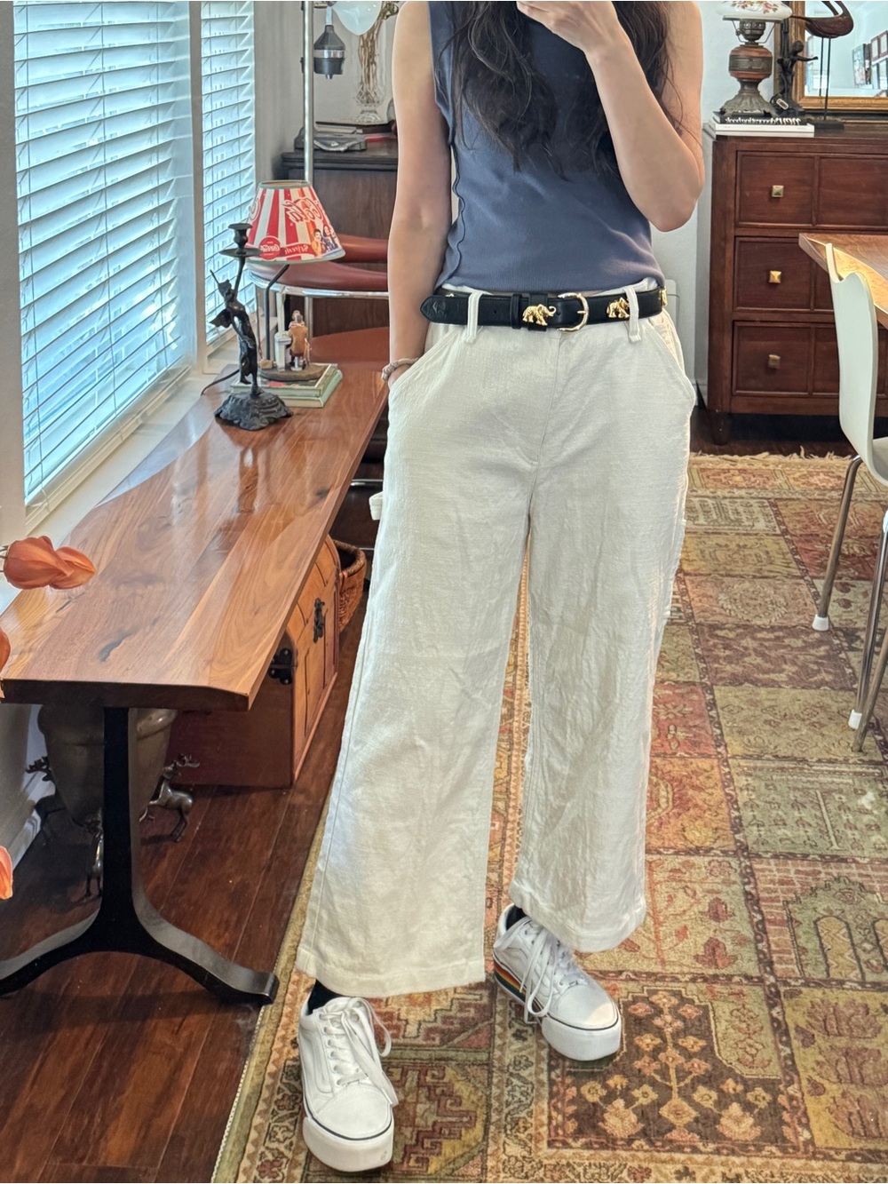 Rag&Bone Women's Cream Wide Leg Cargo Pants Size - Picture 2 of 15